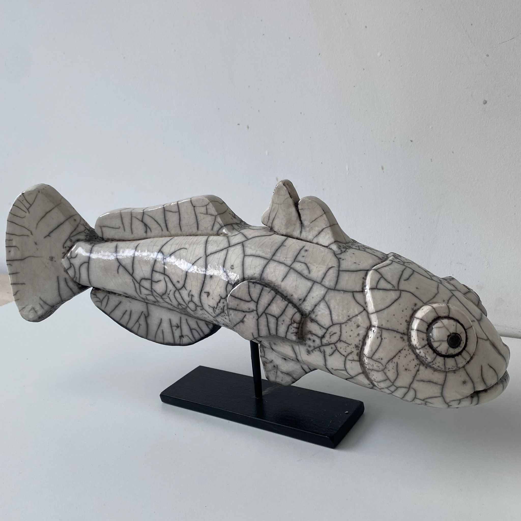 Sculpture raku animalière Poisson Isabelle Bourgne