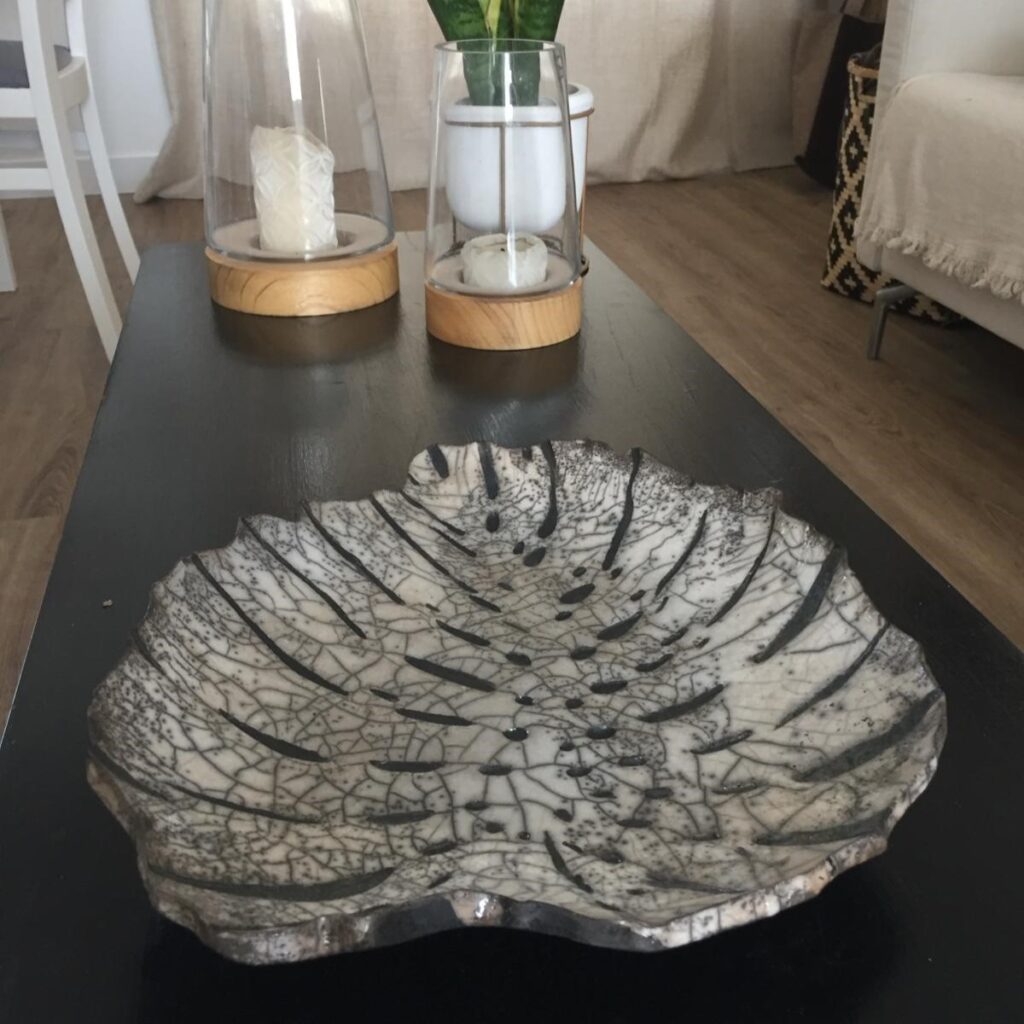 déco plat feuille raku isabelle bourgne